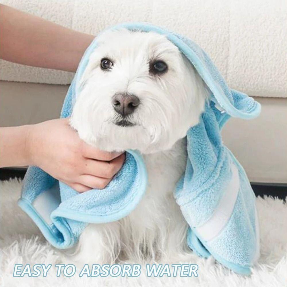 Quick-drying Pet Bath Towels Cute Pet Wash Towels Dog Bathrobe for Small Medium Large Dogs