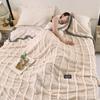 Простое полосатое жаккардовое одеяло, молочный бархатный плед, зимние мягкие теплые одеяла, приятные для кожи мягкие фланелевые одеяла