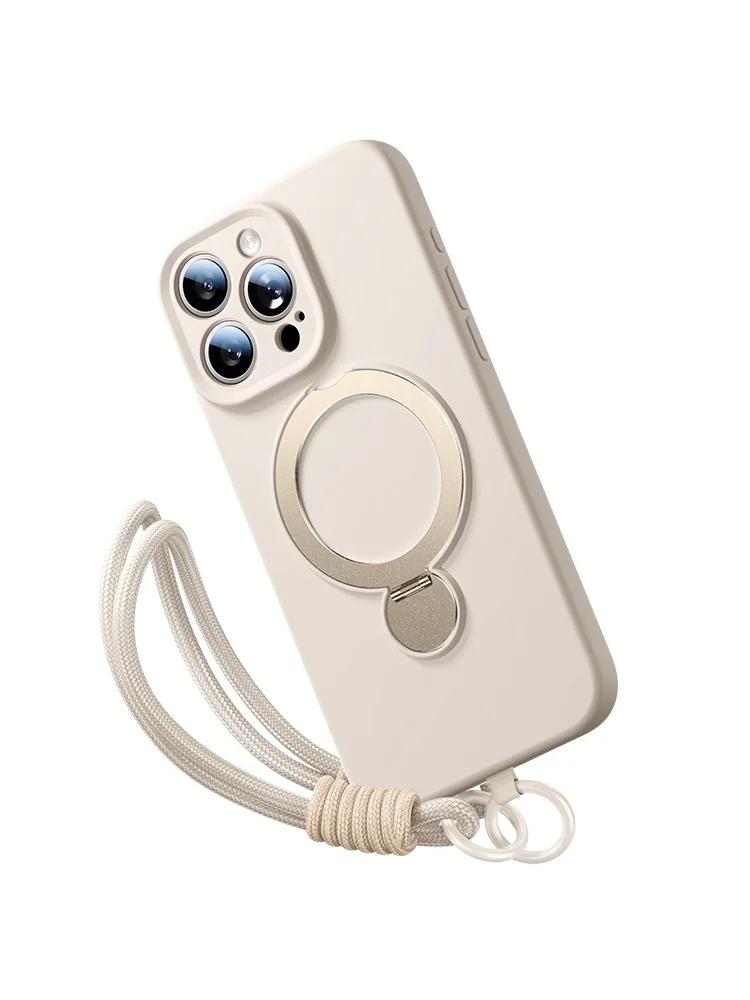 Чехол-подставка с ремешком на запястье для iPhone 16 Pro Max 15 14 13 Pro Max 16Plus, вращающийся на 360°