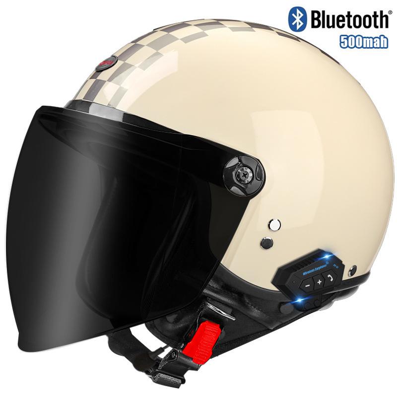 Мотошлем с открытым лицом Bluetooth 3/4 Продвинутая технология для максимального комфорта при длительных поездках для взрослых Всесезонный