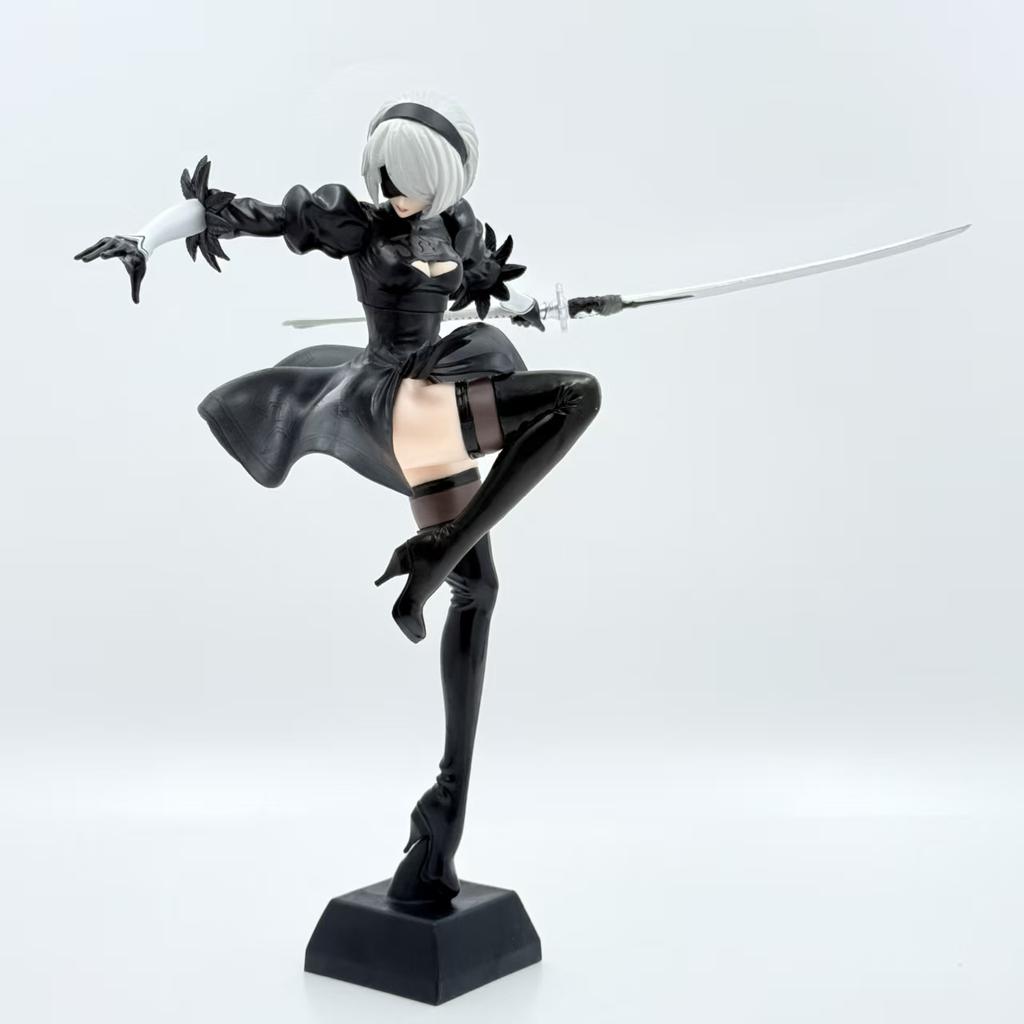 24CM NieR Automata YoRHa No. 2 Type B figma 2B Lifeform Kaine Nier PVC Action figure doll model Collectible statue figura gift