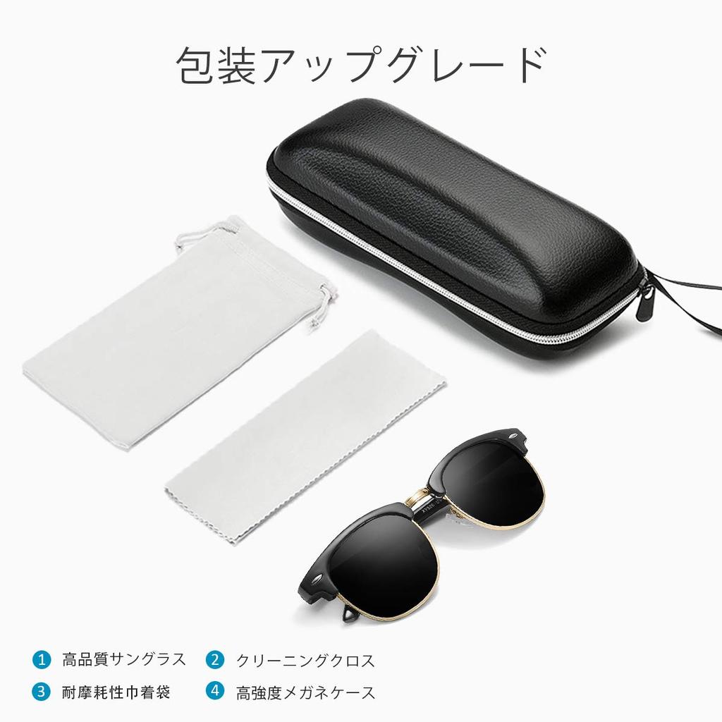 Поляризованные квадратные очки в стиле ретро-клуба, ультралегкие, UV400, спортивный футляр для очков для вождения, в комплекте [LumiSyne] Мужские солнцезащитные очки, полуободковые, с вырезом,