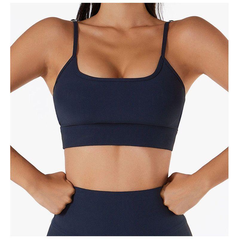 European and American Sexy Minimalism Intimates Gather Shockproof Yoga Clothes with Chest Pad Fitness Vest Short Dancing Bra