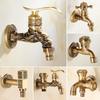 Antique Brass Dragon Carved Tap Faucet Garden Bibcock Washing Machine Faucet Outdoor Faucet Single Cold Tap