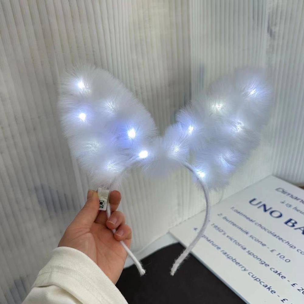 Funny Rabbit Ear Hairband LED Light Luminous Bunny Headband Cute Glowing Plush Headband  Bar
