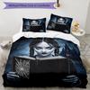 3pcs Wednesday Bedding Set Duvet Cover Closure Includes 1 Duvet Cover & 2 Pillowcases, Soft and Comfortable for All Seasons.