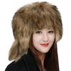Меховая русская шапка с опущенными ушами животного, взрослая, пушистая, енот, зимняя, для холодной погоды, авиатор, искусственный мех, маленькая, для игры в снег, новая, коричневая шапка, уши, шапка, женская,