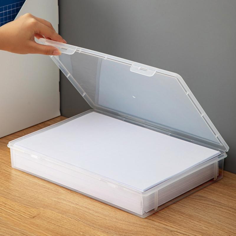 1 шт. Прозрачные коробки-органайзеры для файлов формата А4 с крышками - Прозрачные контейнеры для хранения документов для организации офиса и дома