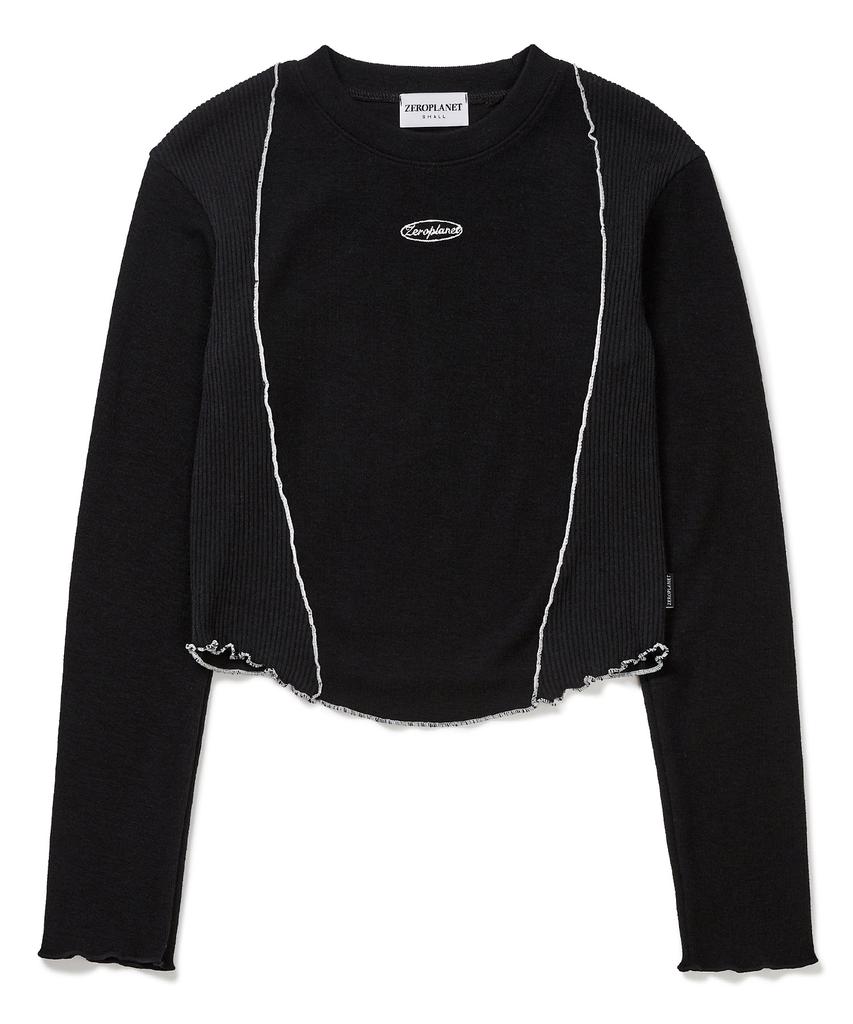 ZEROPLANET Patchwork Crop Top [Black]