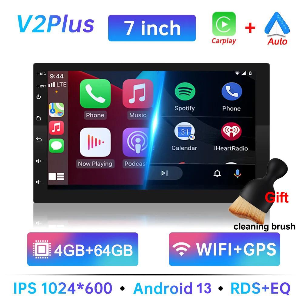 Универсальный 7 9 10 дюймовый мультимедийный проигрыватель 64G беспроводной CarPlay Android Auto Android13 2 Din FM радио стерео приемник плеер подарок