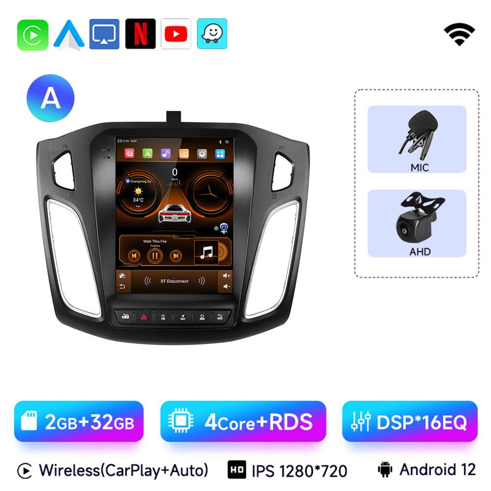 JIUYIN 2 Din 9.7" Android 13 Carplay Автомагнитола для Ford Focus 3 Mk 3 2011 2012 - 2019 Мультимедийный плеер 2Din GPS Автомагнитола DVD