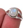 Natural Rainbow Moonstone Gemstone Handmade 925 Sterling Silver Ring S.5.5 G7t91