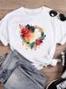 (Asian Size) T Shirt Clothing Casual Love Heart Style Trend 90s Fashion Print Female Casual Women's Top Graphic Tee Short Sleeve T-shirts