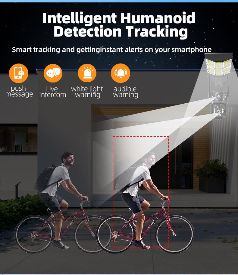 Solar-Powered 4G Outdoor Security Camera with Dual Lens, Waterproof Panoramic HD, and Full-Color Night Vision