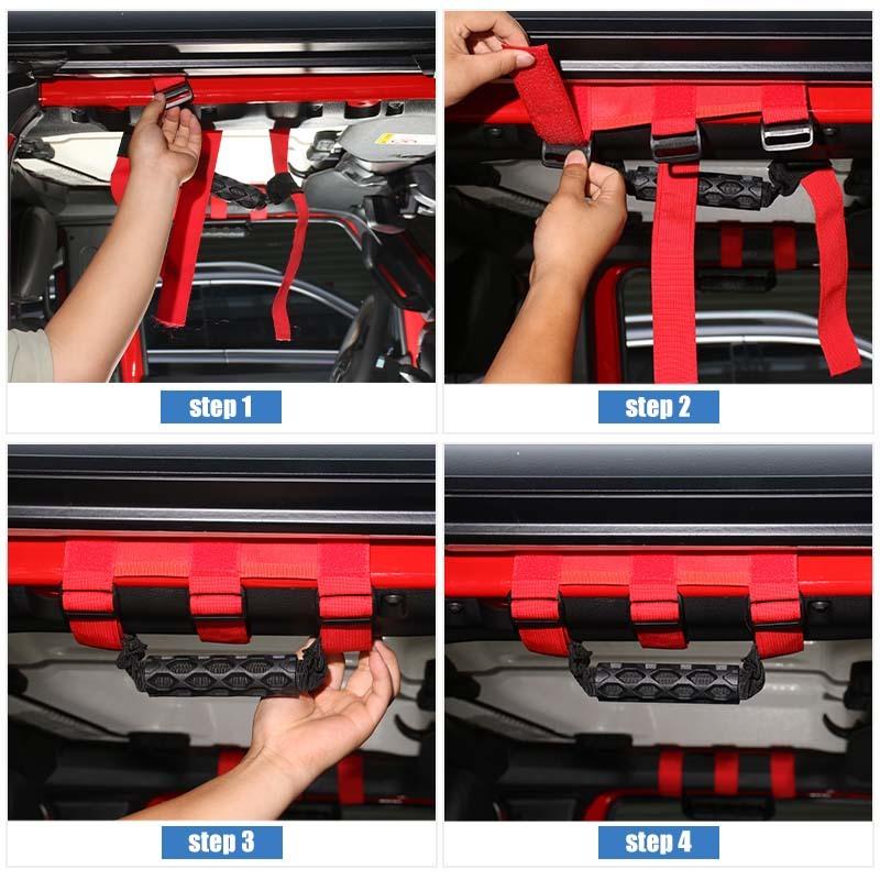 Верхняя ручка-поручень подходит для Jeep Wrangler JL, Wrangler JK, Wrangler TJ, JT Gladiator Аксессуары для салона автомобиля