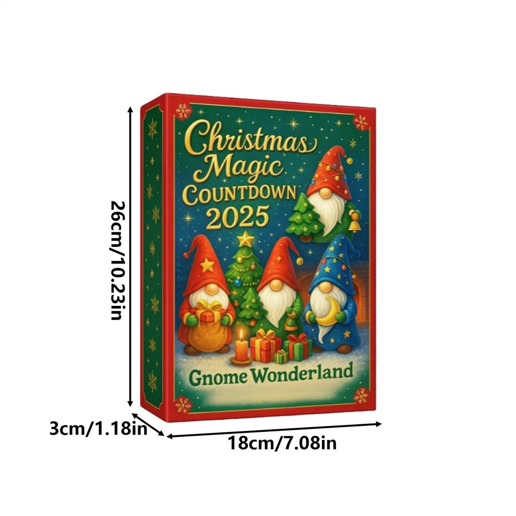 2025 Christmas Calendar 2D Advent Gnome Pendant Decorative Christmas Calendar Charm for Holiday Party Kids Adults Wall Fireplace