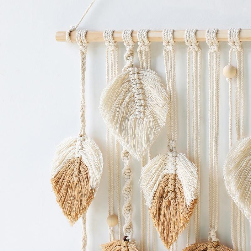 Unique Handmade Bohemian Decoration Leaf Wall Hanging Tapestry Create Simple and Charm Atmospheres In Your Home Pendant