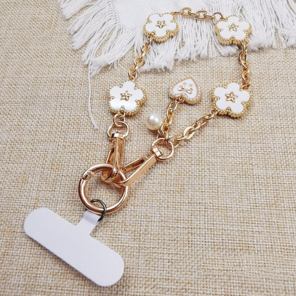 Flower Mobile Phone Strap Metal Chain Mobile Phone Lanyard Cell Phone Chain Women/Lady/Girl