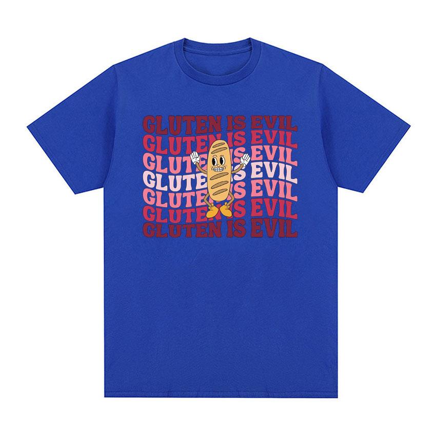 Gluten Is Evil Funny Meme T Shirt Retro Gluten Intolerant Women Tshirts Unisexs Fashion Gothic 100 Cotton Oversized Tshirt Tops