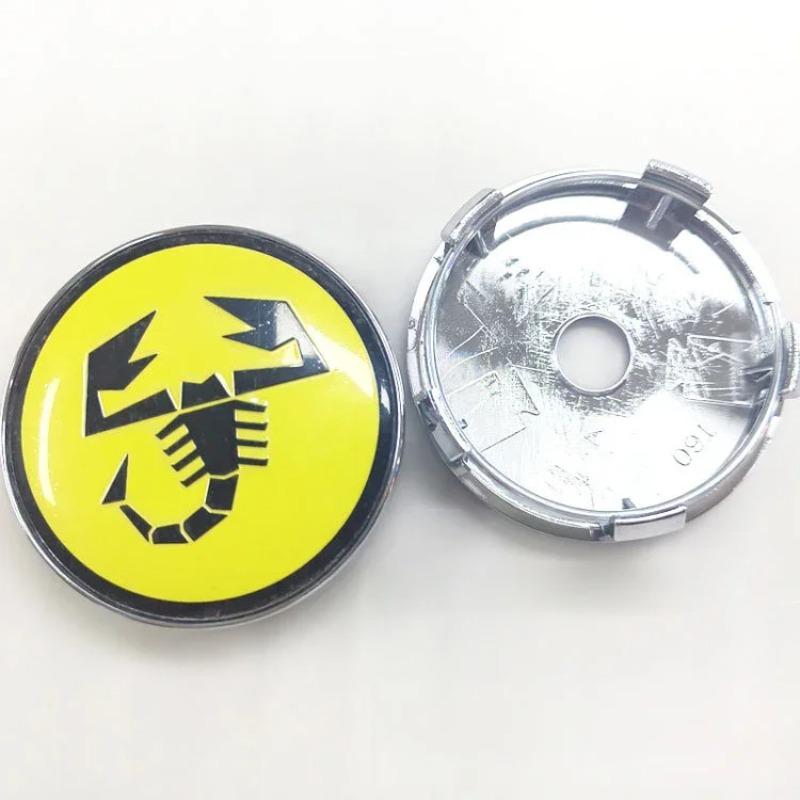 4PCS 60mm Car Wheel Hub Cover Emblem Sticker Accessory For Abarth 500 Tipo FR Panda Argo Freemont Viaggio Bravo Punto Doblo