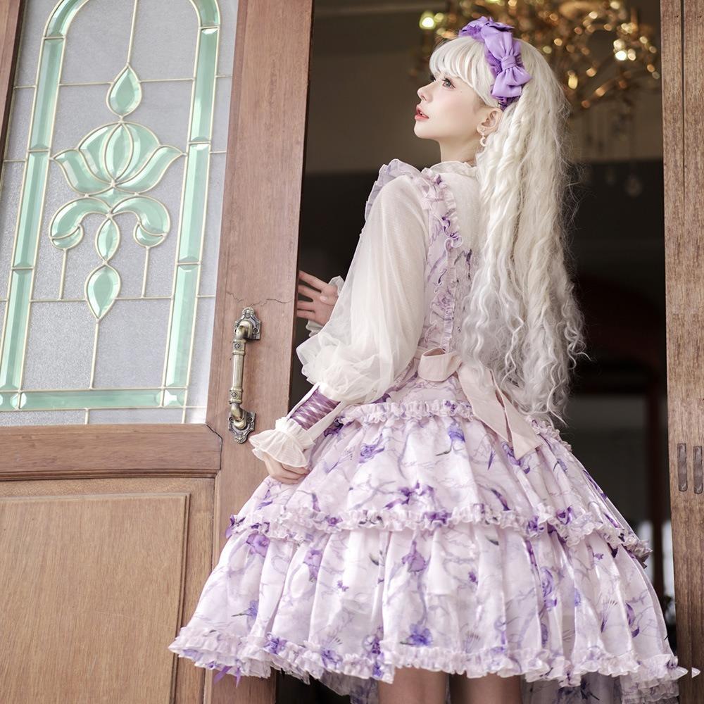 Платье Firefly Flower OP Light Lolita Daily Lolita Vintage Dress - комплект из двух предметов для девочек Soft Girl Fake