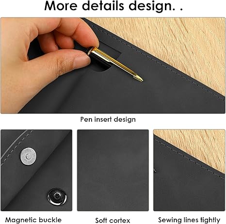 A4 A6 Leather File Folder Data Package Document Bag Fashion Briefcase Data Contract Bill Leather File Bag School Office Supplies