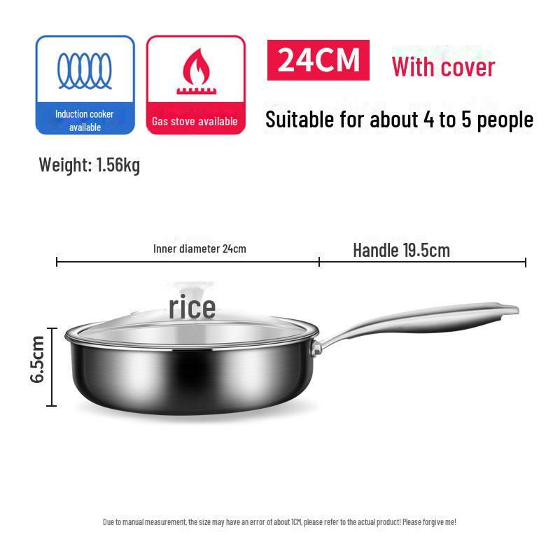 Универсальная немецкая сковорода из нержавеющей стали 316 с антипригарным покрытием для индукционных и газовых плит