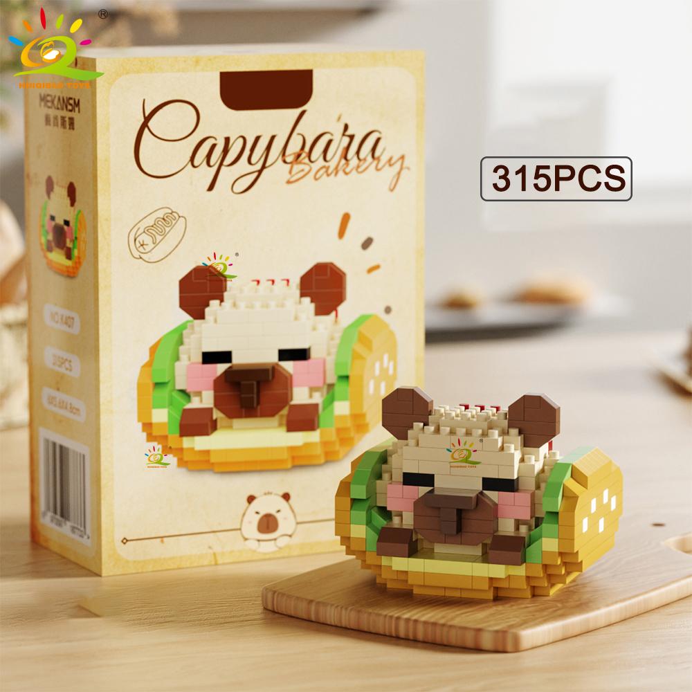 MOC Капибара Морская свинка Животное Микро Строительный Блок Мини Алмазная Модель Свинка Кирпичная Игрушка для Детей Настольный Декор.