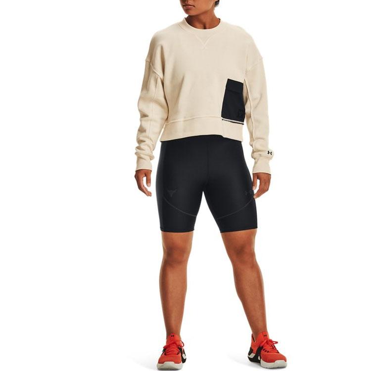 Under Armour Укороченный флисовый свитшот Project Rock, женские топы, белый 1365989-110