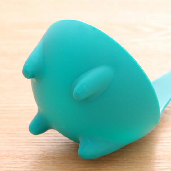 Половник для супа в форме симпатичного динозавра, противоскользящая длинная ручка, вертикальная пищевая посуда, силиконовая ложка для сервировки, кухонные принадлежности