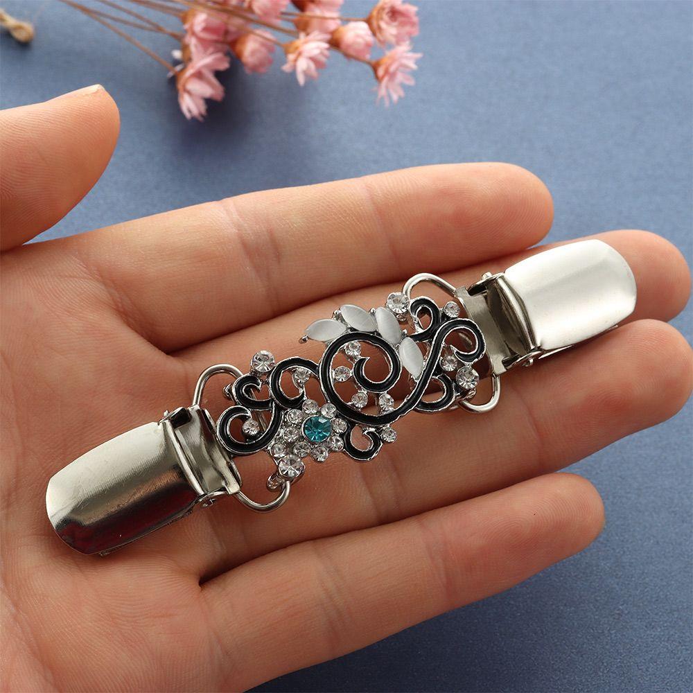 Fashion Crystal Retro Winter Cardigan Clip Duck Clip Clasps Sweater Blouse Pin Shawl Brooch