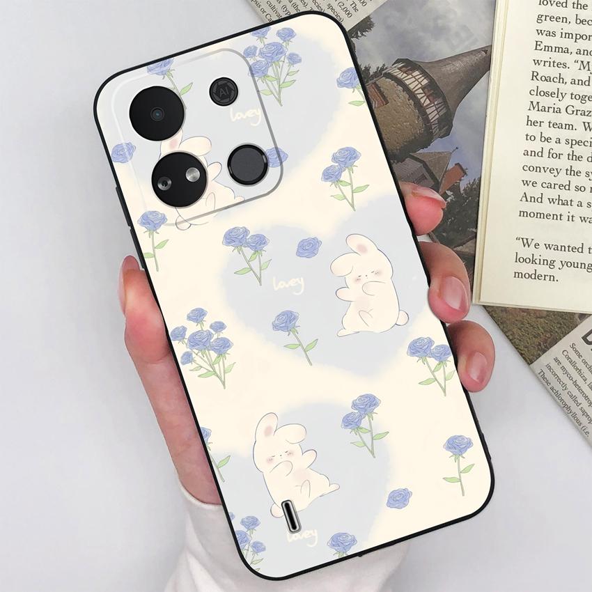 For Itel A04 A05s A16 A18 A23 A25 A26 A17 A33 A56 Phone Case Pretty Bow Pattern Fashion Shell Matte Silicone Anti Drop Protective Covers For Itel Capa