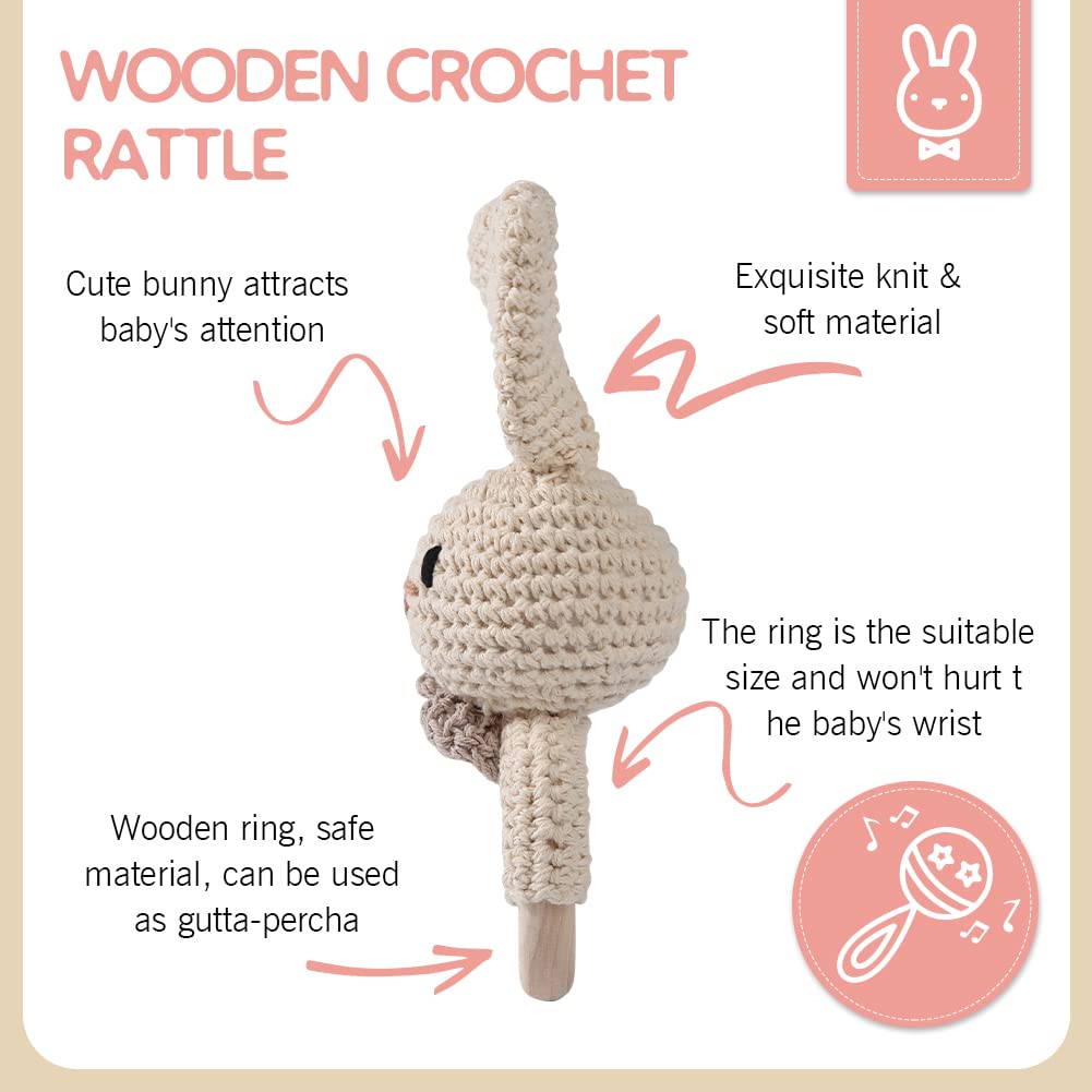 Mamimami Домашняя игрушка-погремушка Кролик-колокольчик 1 Мозговая сила Мягкая игрушка из бука, лижущая руку новорожденному, держатель для подарка, деталь, развитие, животное, погремушка, деревянная,
