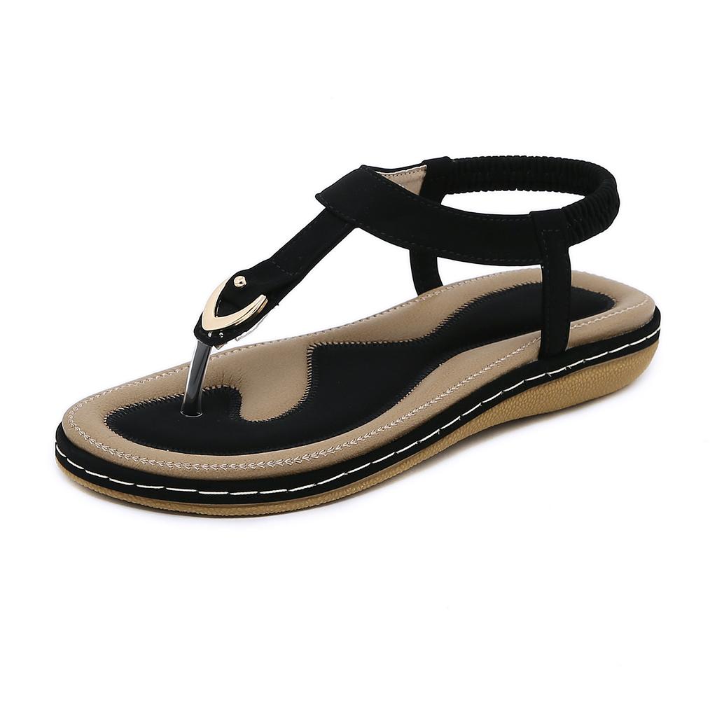 Женские сандалии летние плоские нарядные повседневные шлепанцы с Т-образным ремешком, удобные для ходьбы