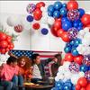 Красный, Белый И Синий Набор Цепи Арки Гирлянды из Шаров Парусная Вечеринка в честь Дня Рождения Декорация Сцены Дня Независимости