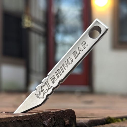 Milspin Rhino Bar | EDC Gear Pry Bar | Tools and Gifts for Men | Hardened Stainless Steel Pry Tool, Keychain Screw Driver, Box Cutter | Minimalist Too