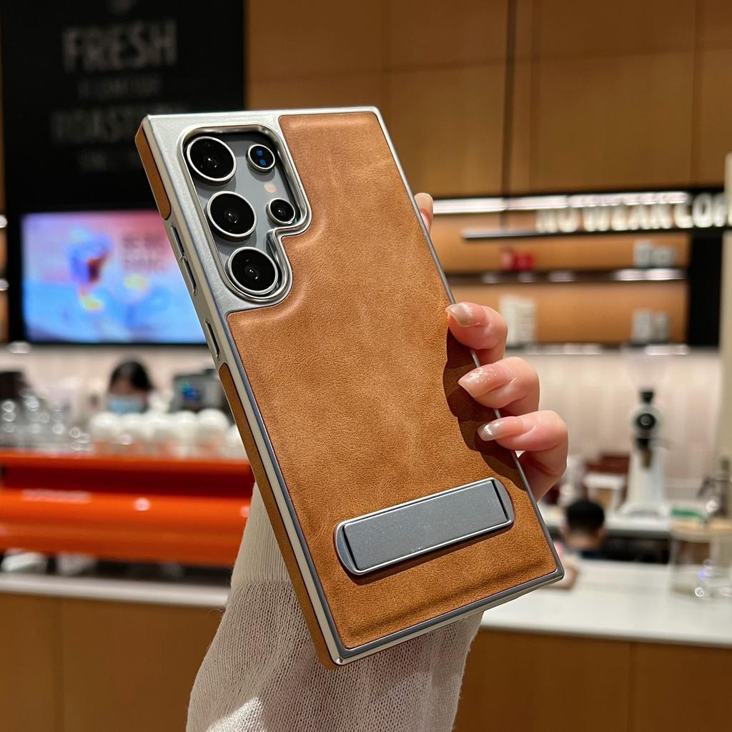 Чехол для телефона Samsung S25ultra Невидимая подставка S24plus Кожаный чехол премиум-класса S23FE Противоударный защитный чехол