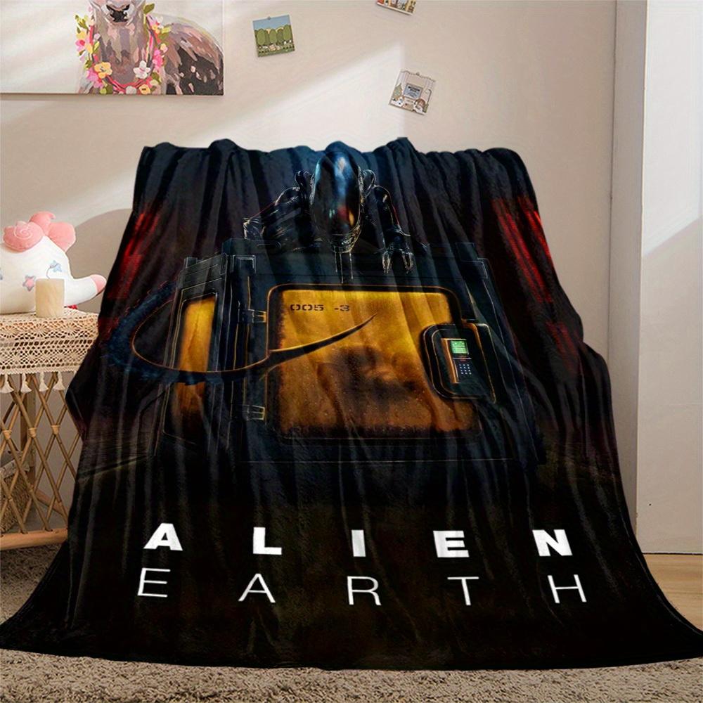 1Pc ALIEN EARTH Print Flannel Blanket, High quality Digital Printing, Comfortable for All Seasons, Home DecorGifts821020