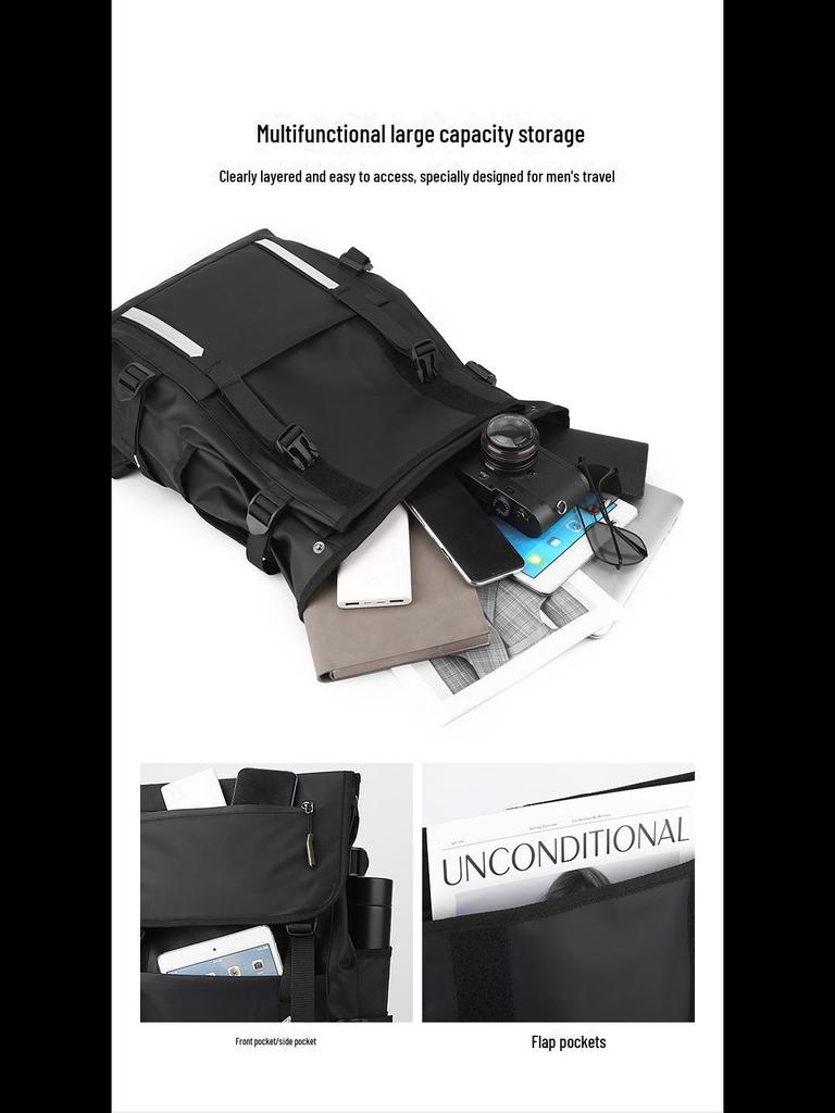 High-End Nylon Backpack: Fashionable Waterproof Travel and Business Bag for Men and Women