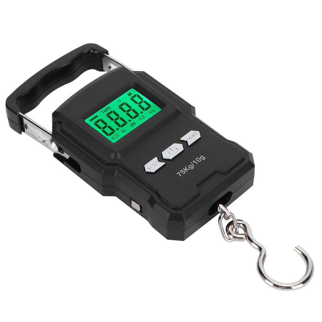 Портативные цифровые весы, цифровой дисплей, подвесной крючок, электронные весы с измерительной лентой, 75 кг