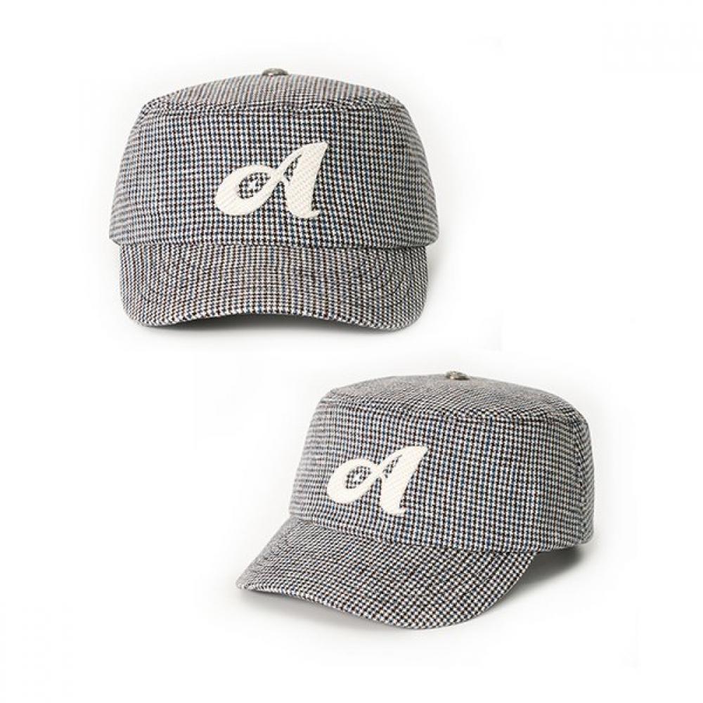 Allincomplete Linen Houndstooth Fillbox Cap