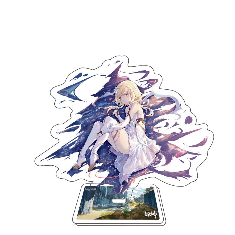 Игра Genshin Impact Стенд для фигурки Модель Игрушка 15 см Кэцин Шэнь Хэ Аратаки Итто Акриловая пластина с фигуркой Настольное украшение Подарок