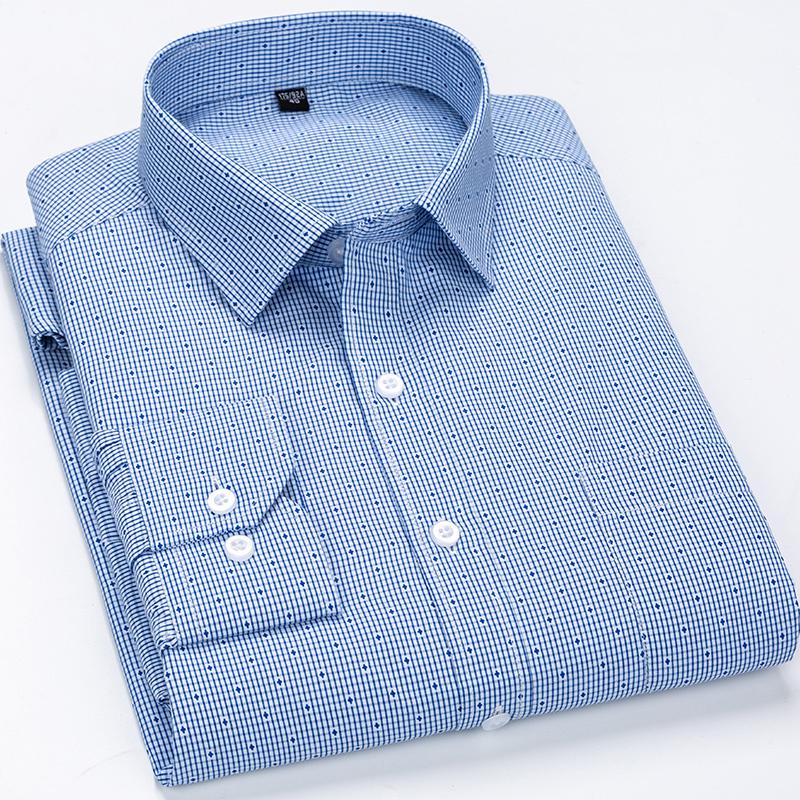 Мужская повседневная рубашка стандартной посадки с длинным рукавом и передним карманом для деловой офисной работы, полосатая мужская рубашка