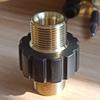 Адаптер из цельной латуни M22x1.5 14H на 15H для аксессуаров мойки высокого давления с двойным внутренним соединением для кабеля