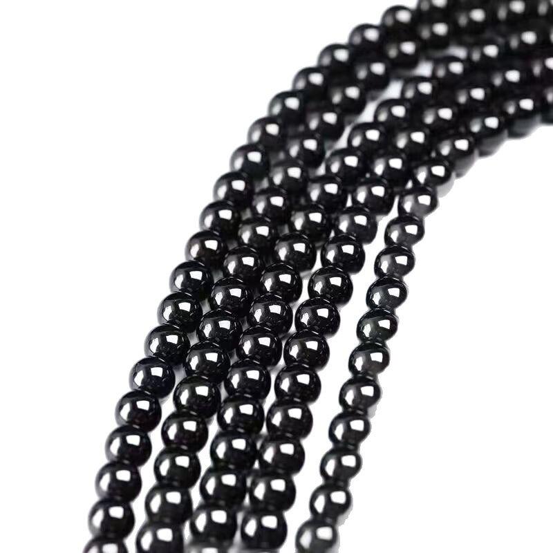 Бусины из натурального черного агата и красного агата 7А для самостоятельного изготовления украшений и ручного плетения