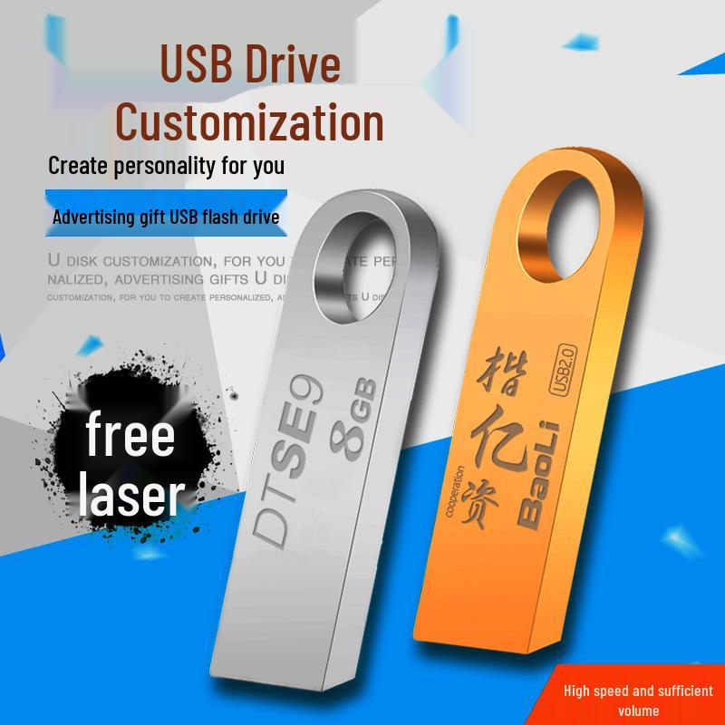 Креативная металлическая USB-флешка - Варианты высокой скорости: 16 ГБ, 32 ГБ, 64 ГБ, 128 ГБ - Идеально для гравировки и подарков