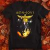 Bon Jovi Тур Концерт Графический Черный Короткий Рукав Унисекс S5XL Футболка Унисекс Футболка - Мужская Летняя Хлопковая Графическая Футболка
