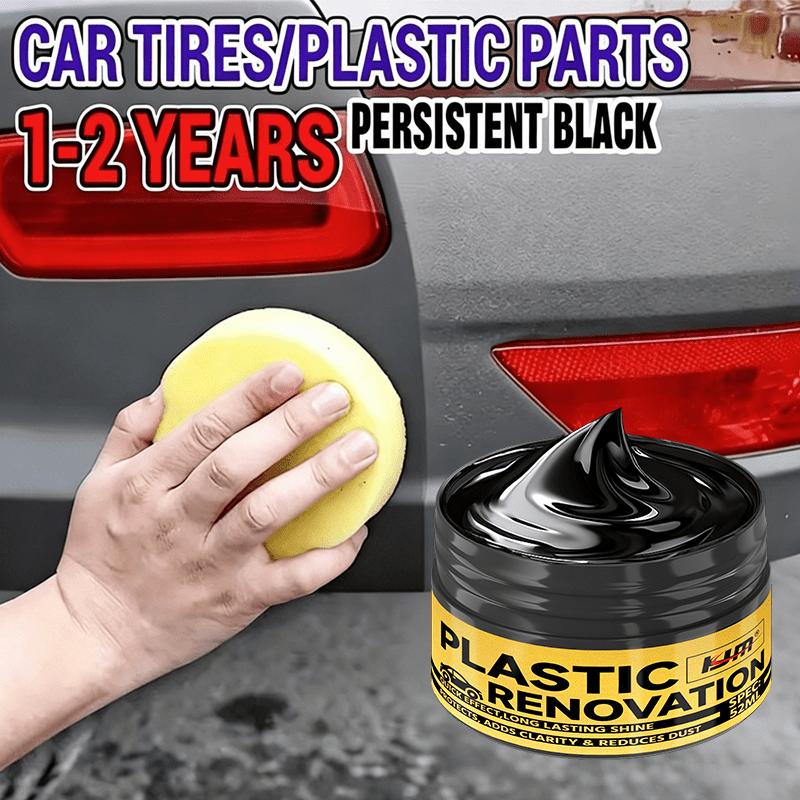 KJM 52ML Plastic Renovation Cream Car Plastic Restorer Long Lasting Black Gloss for Auto Plastic, Tire, Leather & Multi-Purpose