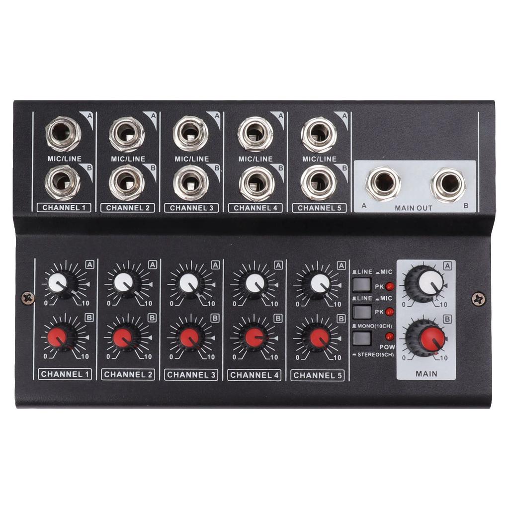 MIX5210 Звуковой микшер Цифровой микшер 10-канальный Компактный студийный микшер Клавишный микшер для домашней студии
