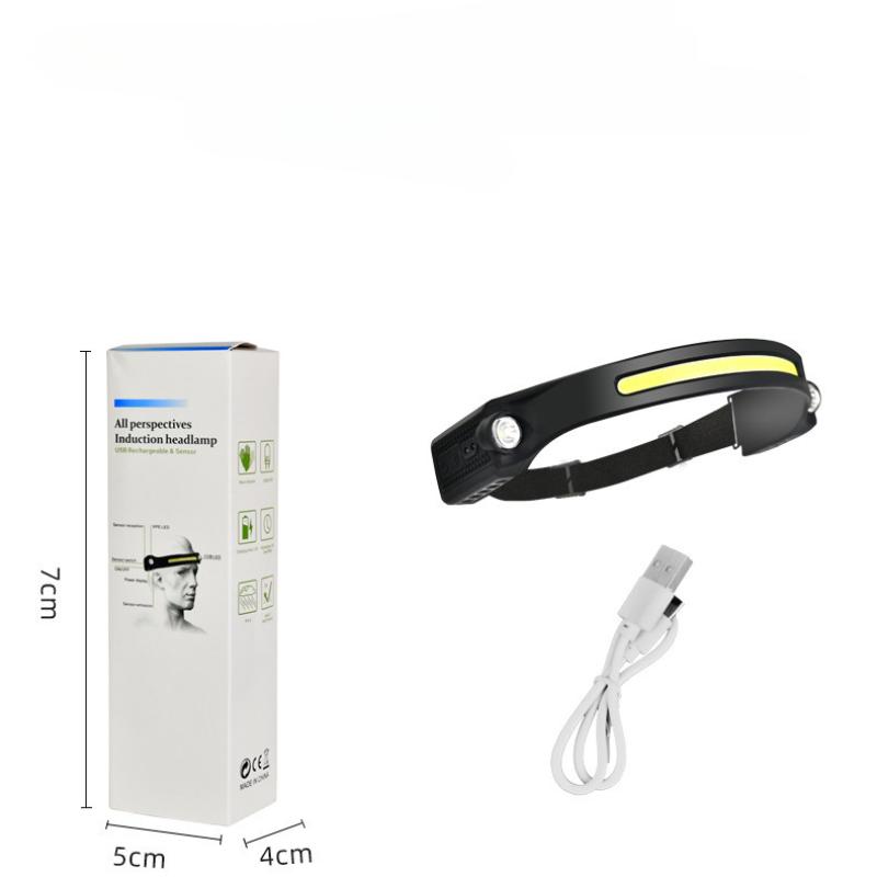Sensor Headlamp LED Head Flashlight Rechargeable Headlight Head Torch Built-in Battery 5 Lighting Modes Fishing Camping Lantern KTY